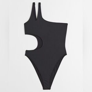 H&M High Leg One-shoulder Cut Out Onepiece Swimsuit
